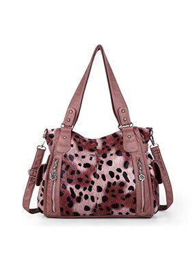 Womens Vegan Leather Crossbody Bag Shoulder Purse Multi Pocket Hobo Handbag
